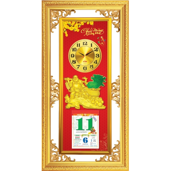 LỊCH TREO TƯỜNG KÈM ĐỒNG HỒ KHUNG TRANH 2027