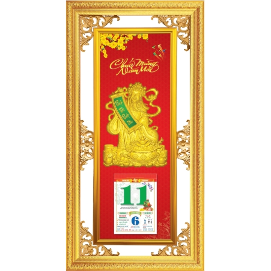 LỊCH TREO TƯỜNG KÈM ĐỒNG HỒ KHUNG TRANH 2027