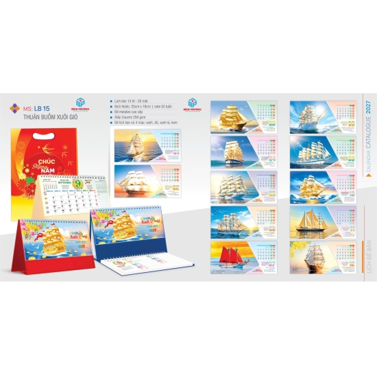 MẪU LỊCH ĐỂ BÀN 2027 MỚI NHẤT - QUÀ TẶNG BÍCH PHƯƠNG