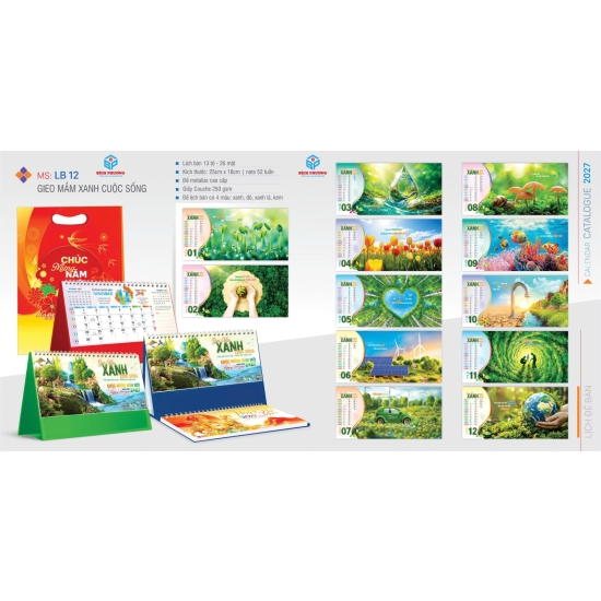 MẪU LỊCH ĐỂ BÀN 2027 MỚI NHẤT - QUÀ TẶNG BÍCH PHƯƠNG