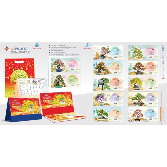 MẪU LỊCH ĐỂ BÀN 2027 MỚI NHẤT - QUÀ TẶNG BÍCH PHƯƠNG