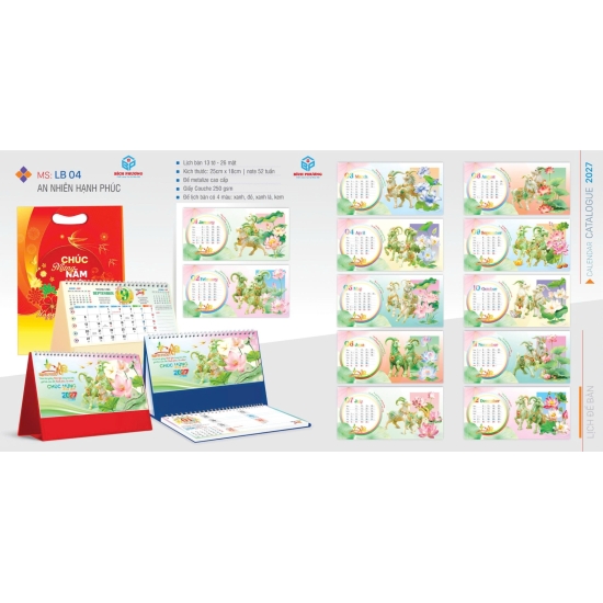 MẪU LỊCH ĐỂ BÀN 2027 MỚI NHẤT - QUÀ TẶNG BÍCH PHƯƠNG