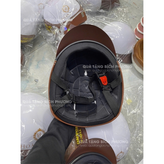 NÓN BẢO HIỂM PHỐI DA CHỮ THÊU